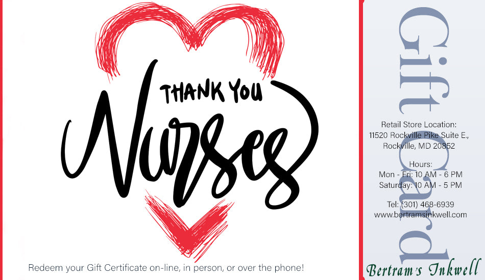 Bertram's Inkwell Gift Card - Thank you Nurses