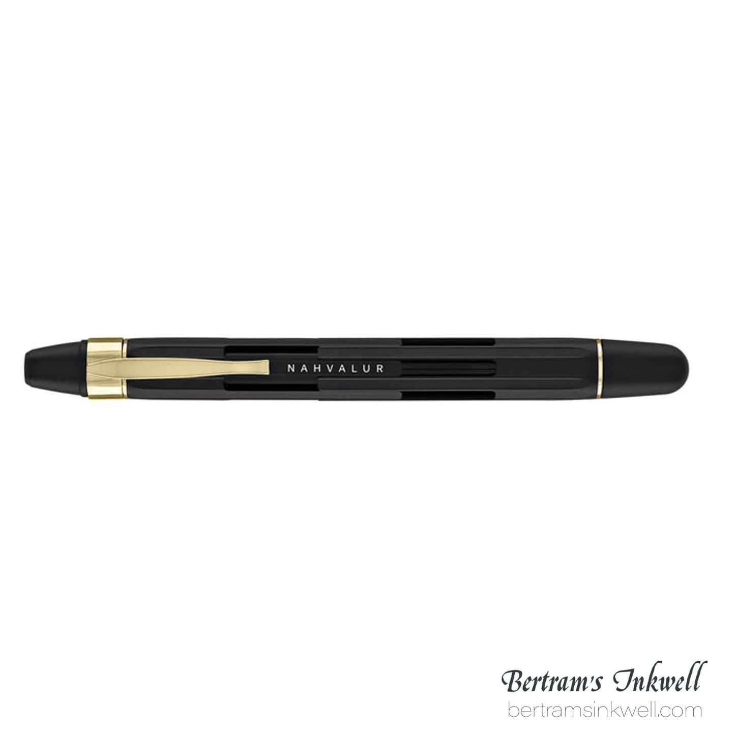 Nahvalur Eclipse Retractable Fountain Pen in Black with Gold Trim