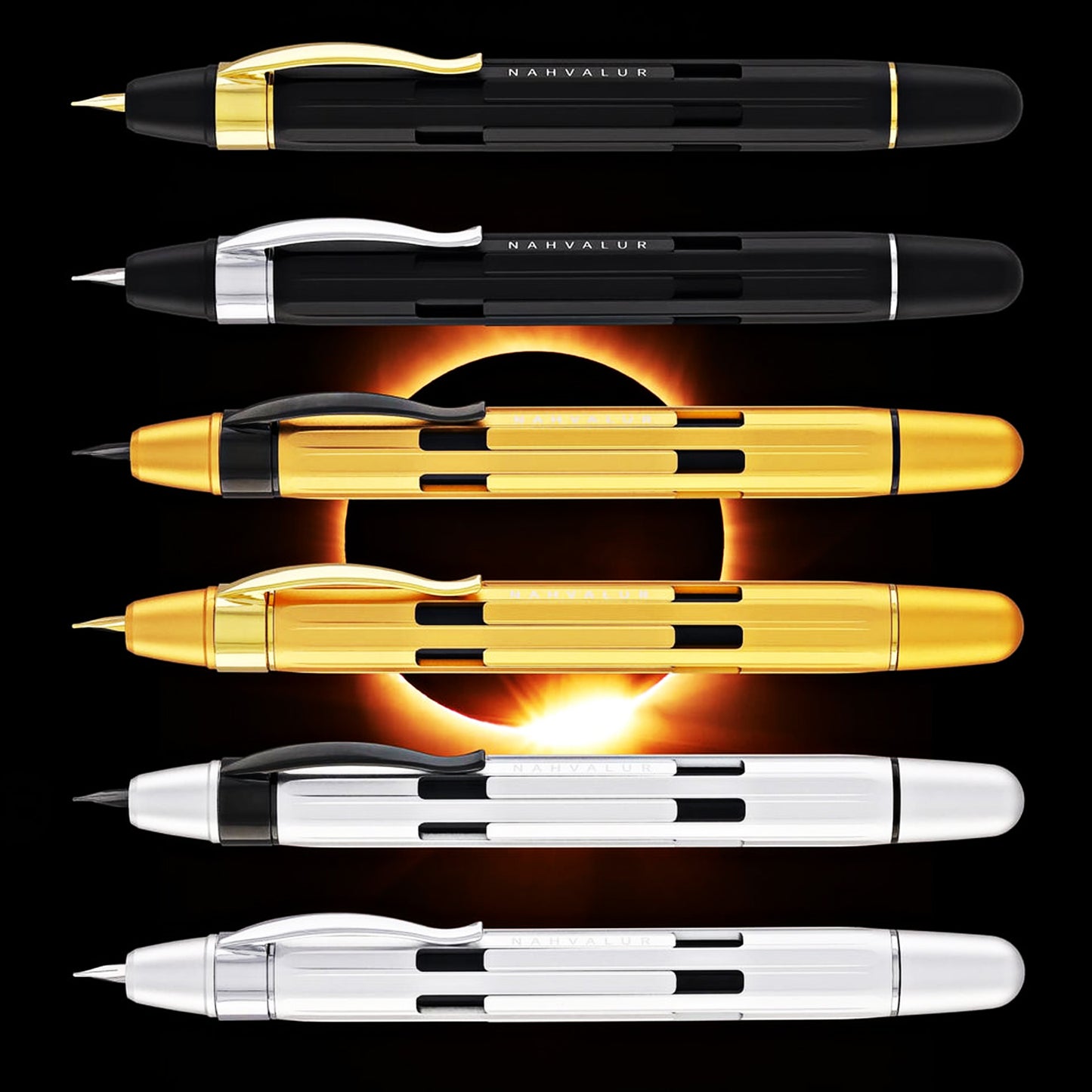 Nahvalur Eclipse Retractable Fountain Pen in Iridium