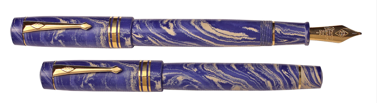 Conway Stewart Belliver Prototype (Blue and Cream Ebonite Swirl) Fountain Pen, 2014