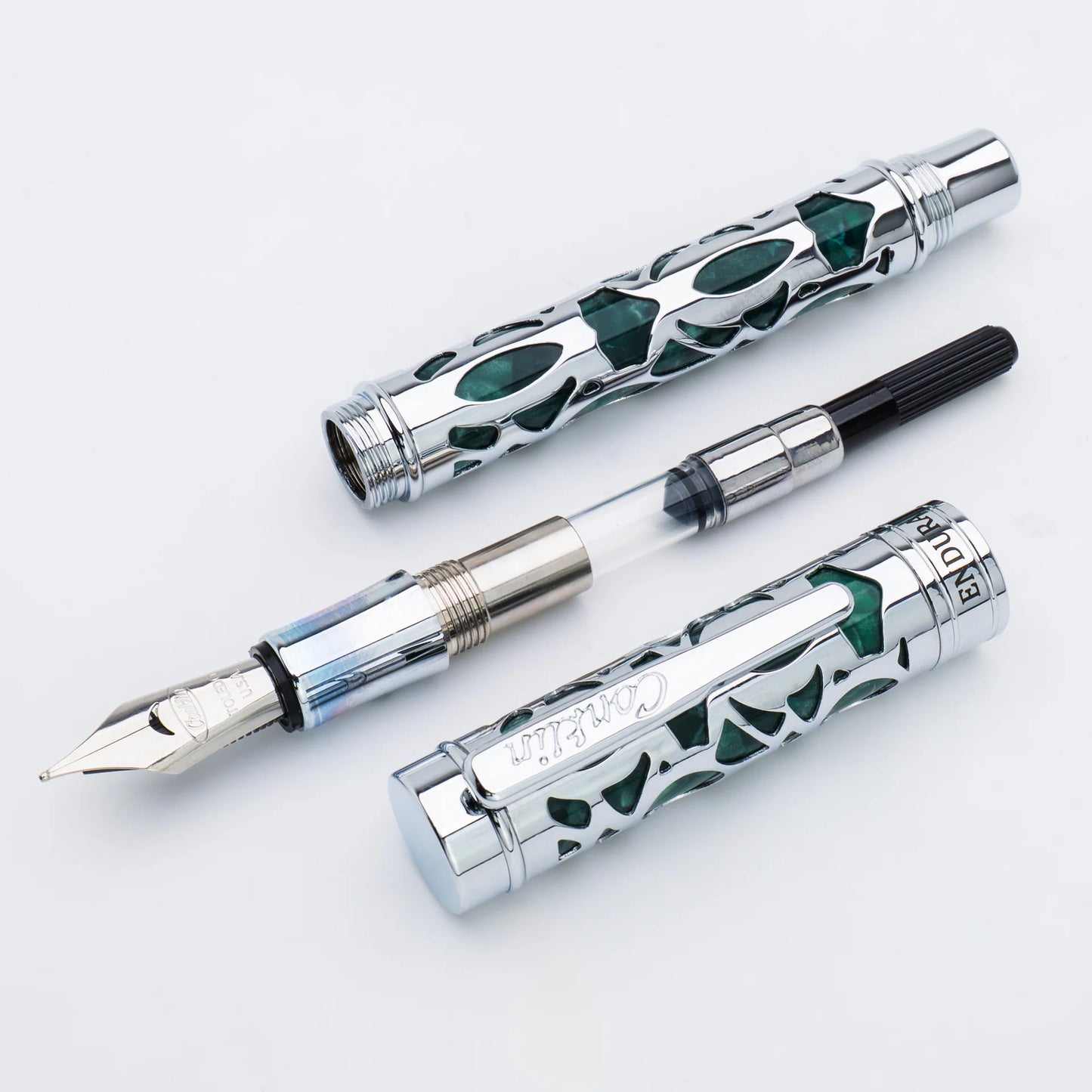 Conklin Endura Deco Crest Fountain Pen Green