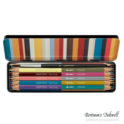 Caran d'Ache Paul Smith 5 Bicolor Set of 12 Colored Pencils with Brush