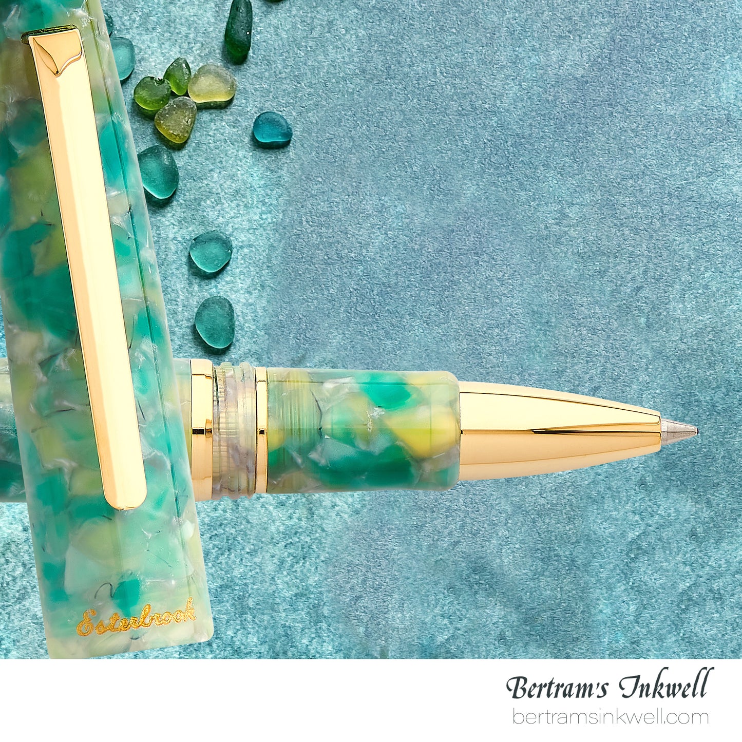 Esterbrook Estie Sea Glass Gold Trim Rollerball