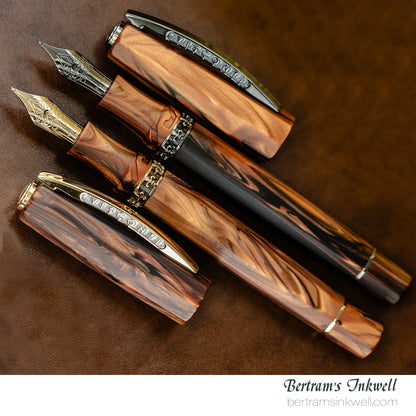 Visconti Medici Briarwood Gold Trim Oversize Rollerball