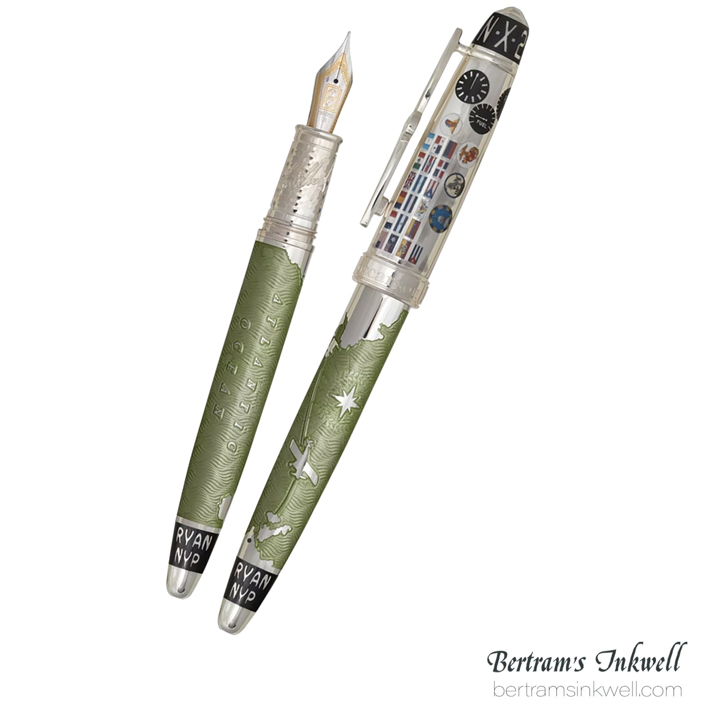 David Oscarson Spirit of St. Louis Fountain Pen - Charles Lindbergh Sea Green