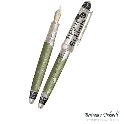 David Oscarson Spirit of St. Louis Fountain Pen - Charles Lindbergh Sea Green
