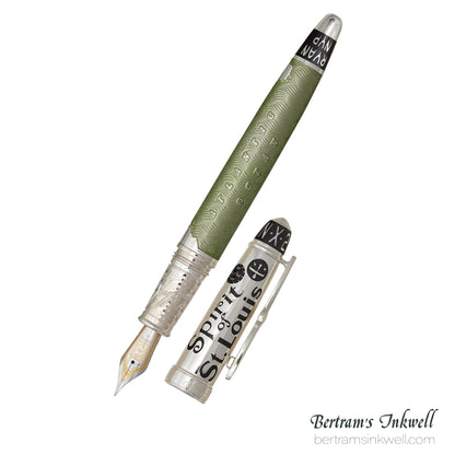 David Oscarson Spirit of St. Louis Fountain Pen - Charles Lindbergh Sea Green