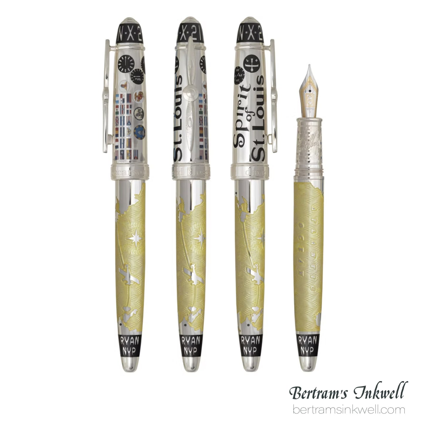 David Oscarson Spirit of St. Louis Fountain Pen - Charles Lindbergh Sunburst