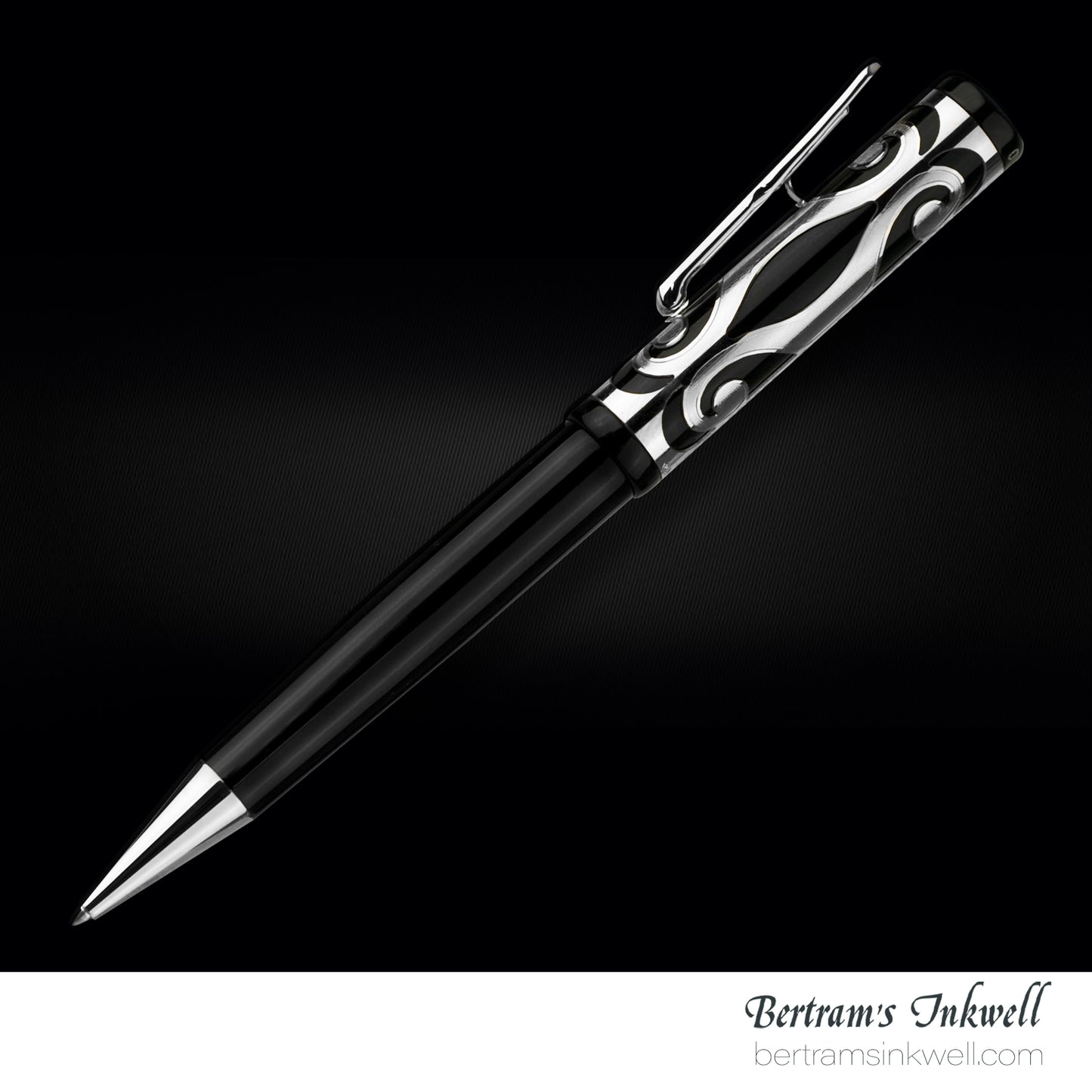 Conklin Deco Crest Sterling Silver Limited Edition Ballpoint With Leather Pen Case