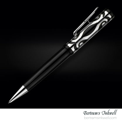 Conklin Deco Crest Sterling Silver Limited Edition Ballpoint With Leather Pen Case