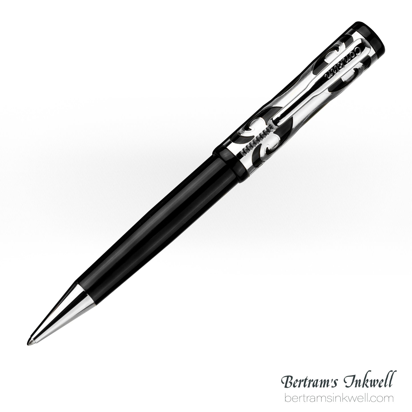 Conklin Deco Crest Sterling Silver Limited Edition Ballpoint With Leather Pen Case