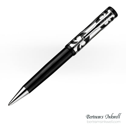 Conklin Deco Crest Sterling Silver Limited Edition Ballpoint With Leather Pen Case