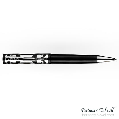 Conklin Deco Crest Sterling Silver Limited Edition Ballpoint With Leather Pen Case