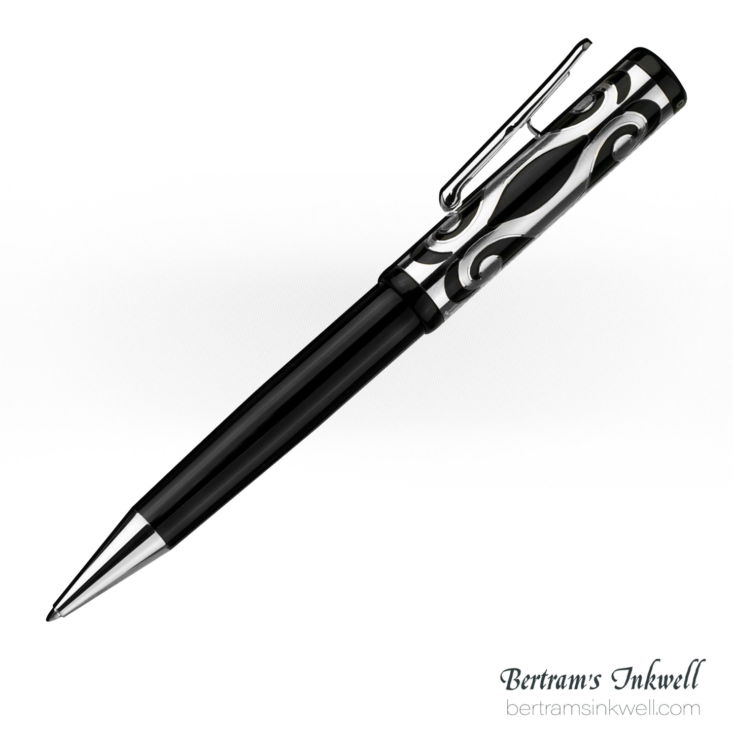 Conklin Deco Crest Sterling Silver Limited Edition Ballpoint With Leather Pen Case