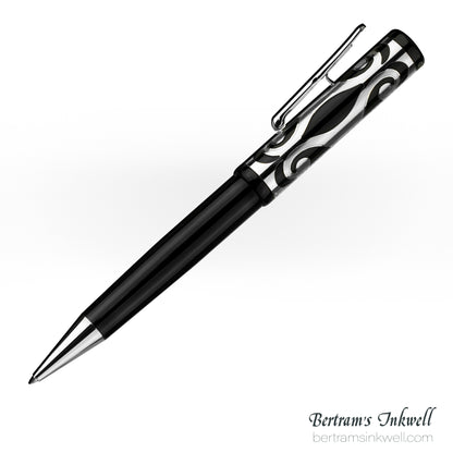 Conklin Deco Crest Sterling Silver Limited Edition Ballpoint With Leather Pen Case