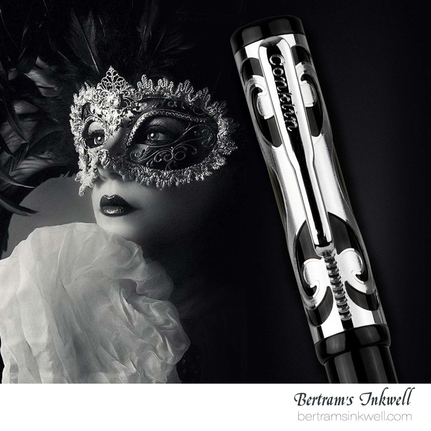 Conklin Deco Crest Sterling Silver Limited Edition Ballpoint With Leather Pen Case