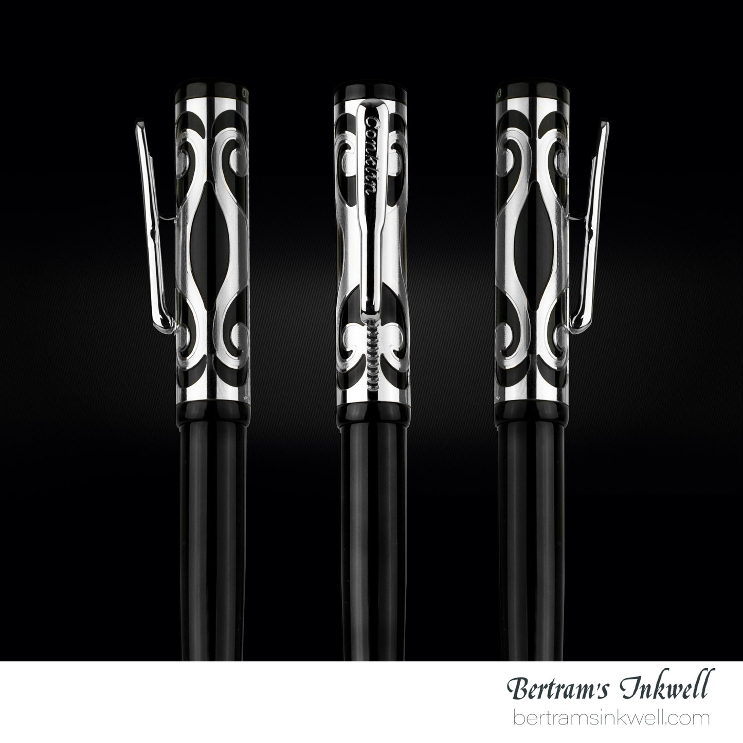 Conklin Deco Crest Sterling Silver Limited Edition Ballpoint With Leather Pen Case