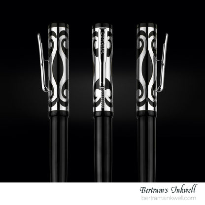 Conklin Deco Crest Sterling Silver Limited Edition Ballpoint With Leather Pen Case