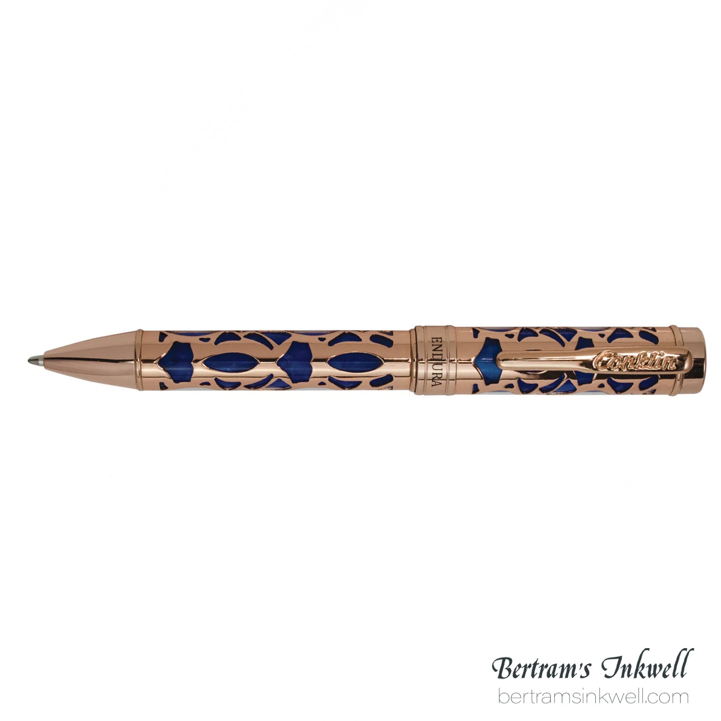 Conklin Endura Deco Crest Blue Rosegold Trim Ballpoint