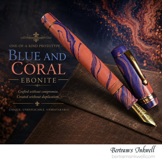 Conway Stewart Belliver Prototype (Blue and Coral Ebonite) Fountain Pen, 2014