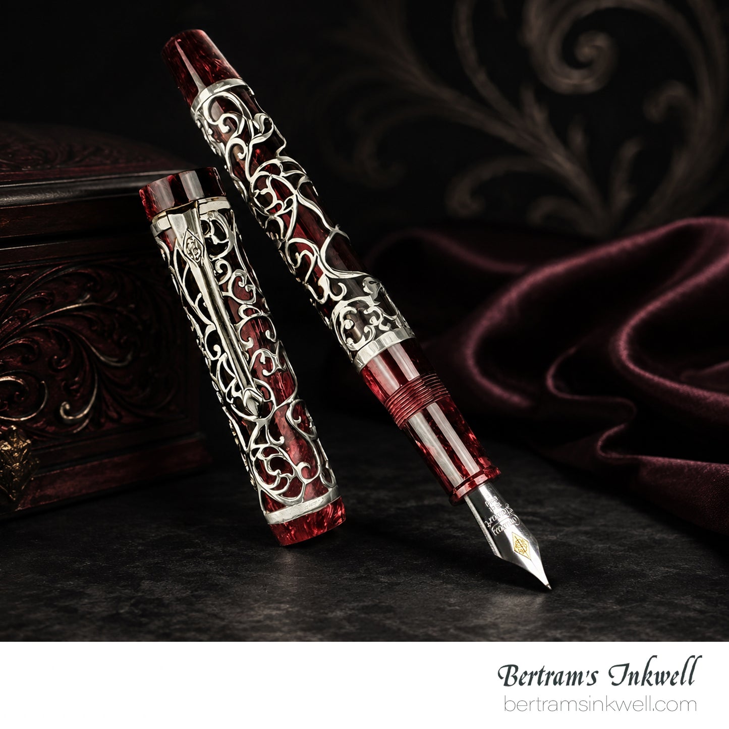Conway Stewart Sterling Silver Henry Simpole Chatsworth Burgundy Blush Limited Edition Fountain Pen, 2007