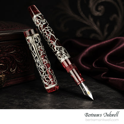 Conway Stewart Sterling Silver Henry Simpole Chatsworth Burgundy Blush Limited Edition Fountain Pen, 2007