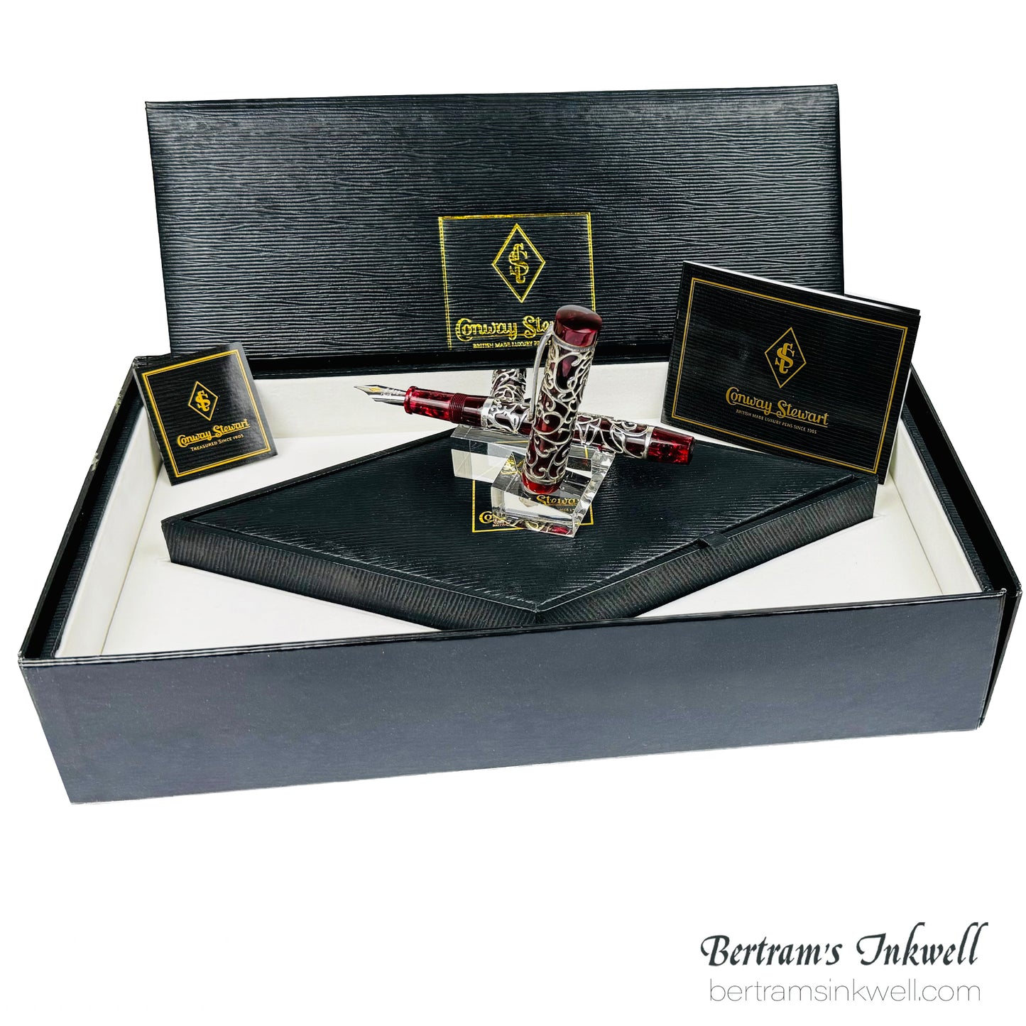 Conway Stewart Sterling Silver Henry Simpole Chatsworth Burgundy Blush Limited Edition Fountain Pen, 2007