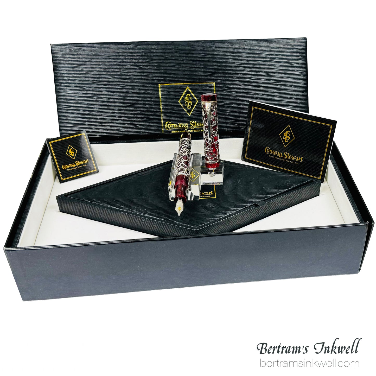 Conway Stewart Sterling Silver Henry Simpole Chatsworth Burgundy Blush Limited Edition Fountain Pen, 2007