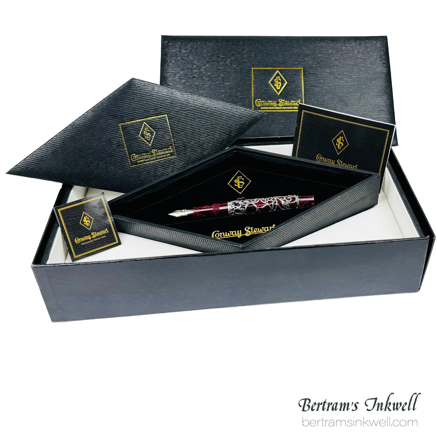 Conway Stewart Sterling Silver Henry Simpole Chatsworth Burgundy Blush Limited Edition Fountain Pen, 2007