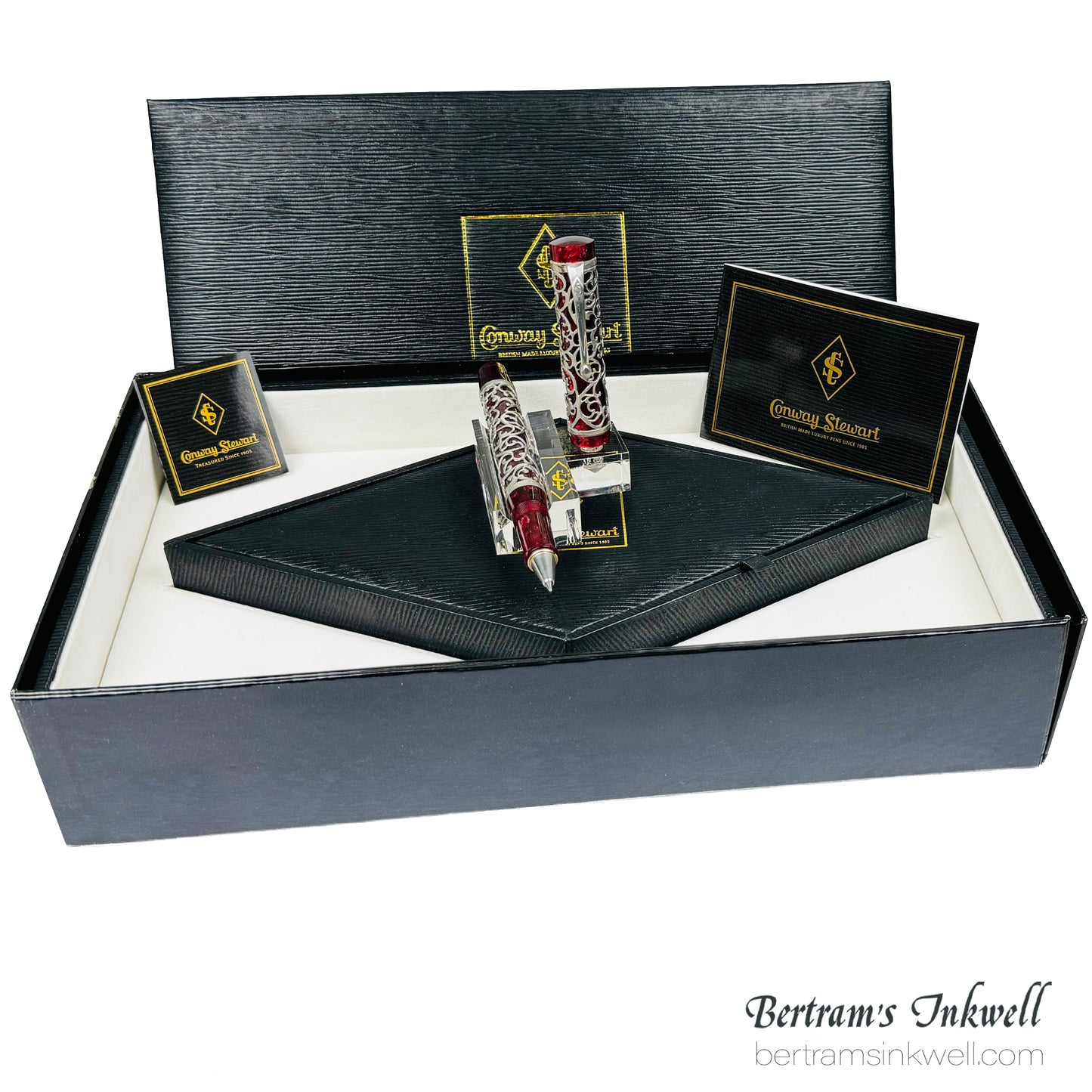 Conway Stewart Sterling Silver Henry Simpole Chatsworth Burgundy Blush Limited Edition Rollerball, 2007