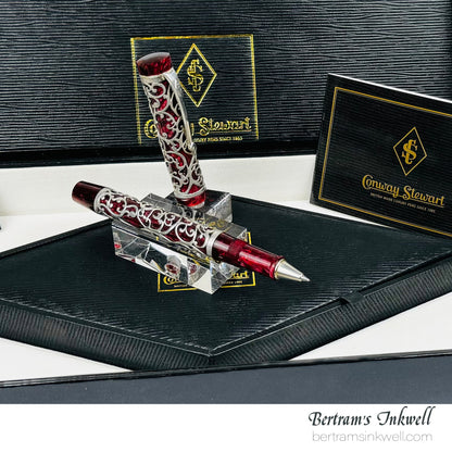 Conway Stewart Sterling Silver Henry Simpole Chatsworth Burgundy Blush Limited Edition Rollerball, 2007
