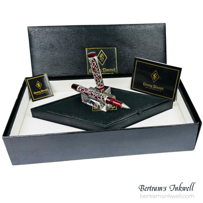 Conway Stewart Sterling Silver Henry Simpole Chatsworth Burgundy Blush Limited Edition Rollerball, 2007