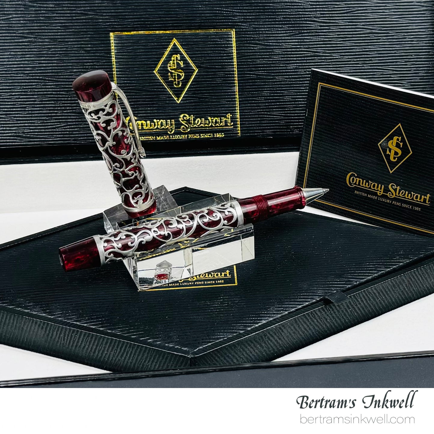 Conway Stewart Sterling Silver Henry Simpole Chatsworth Burgundy Blush Limited Edition Rollerball, 2007