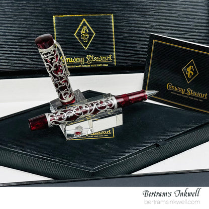 Conway Stewart Sterling Silver Henry Simpole Chatsworth Burgundy Blush Limited Edition Rollerball, 2007