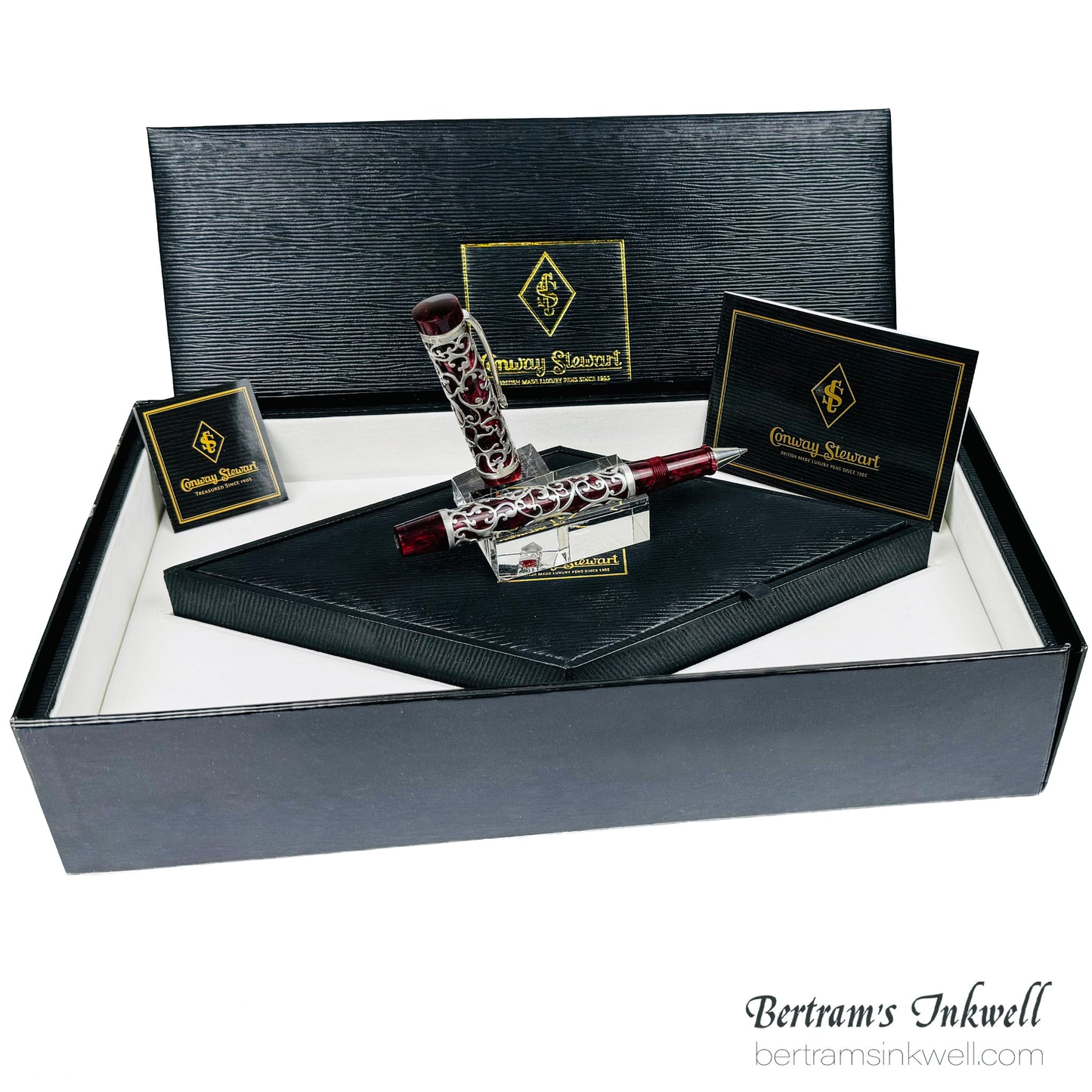 Conway Stewart Sterling Silver Henry Simpole Chatsworth Burgundy Blush Limited Edition Rollerball, 2007