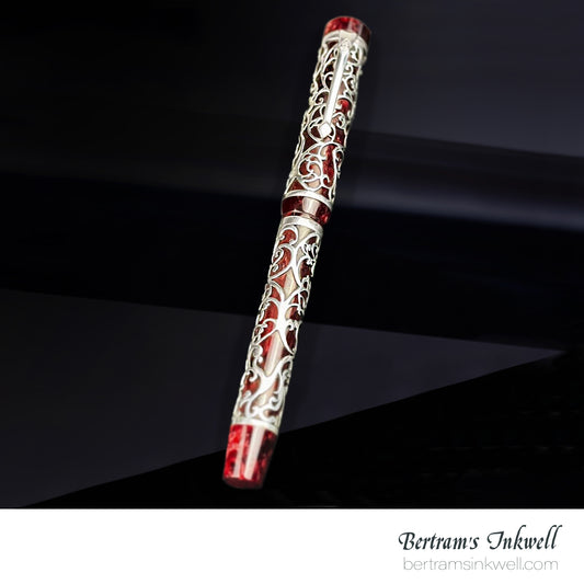 Conway Stewart Sterling Silver Henry Simpole Chatsworth Burgundy Blush Limited Edition Rollerball, 2007