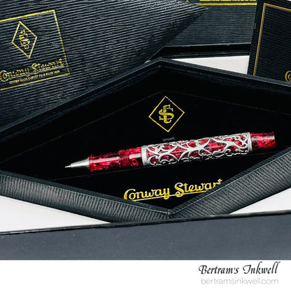 Conway Stewart Sterling Silver Henry Simpole Chatsworth Burgundy Blush Limited Edition Rollerball, 2007