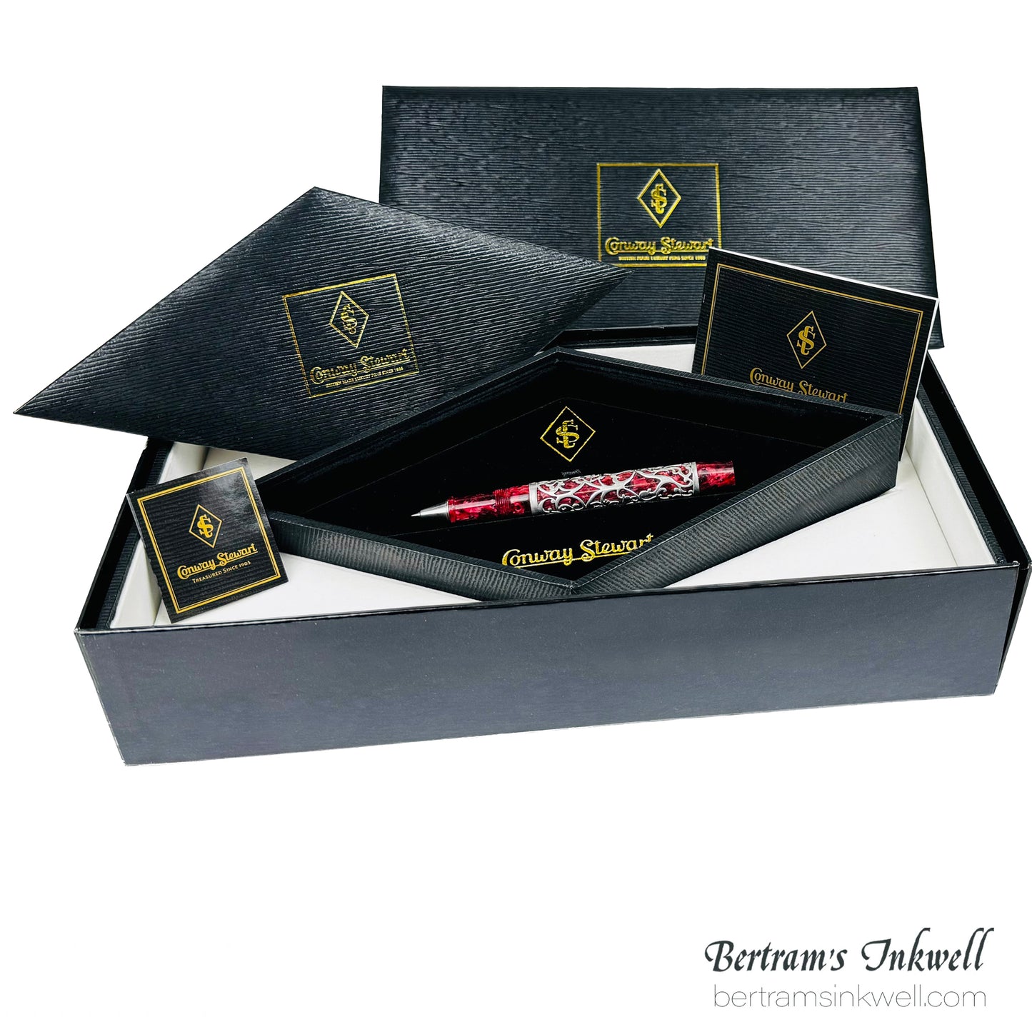 Conway Stewart Sterling Silver Henry Simpole Chatsworth Burgundy Blush Limited Edition Rollerball, 2007