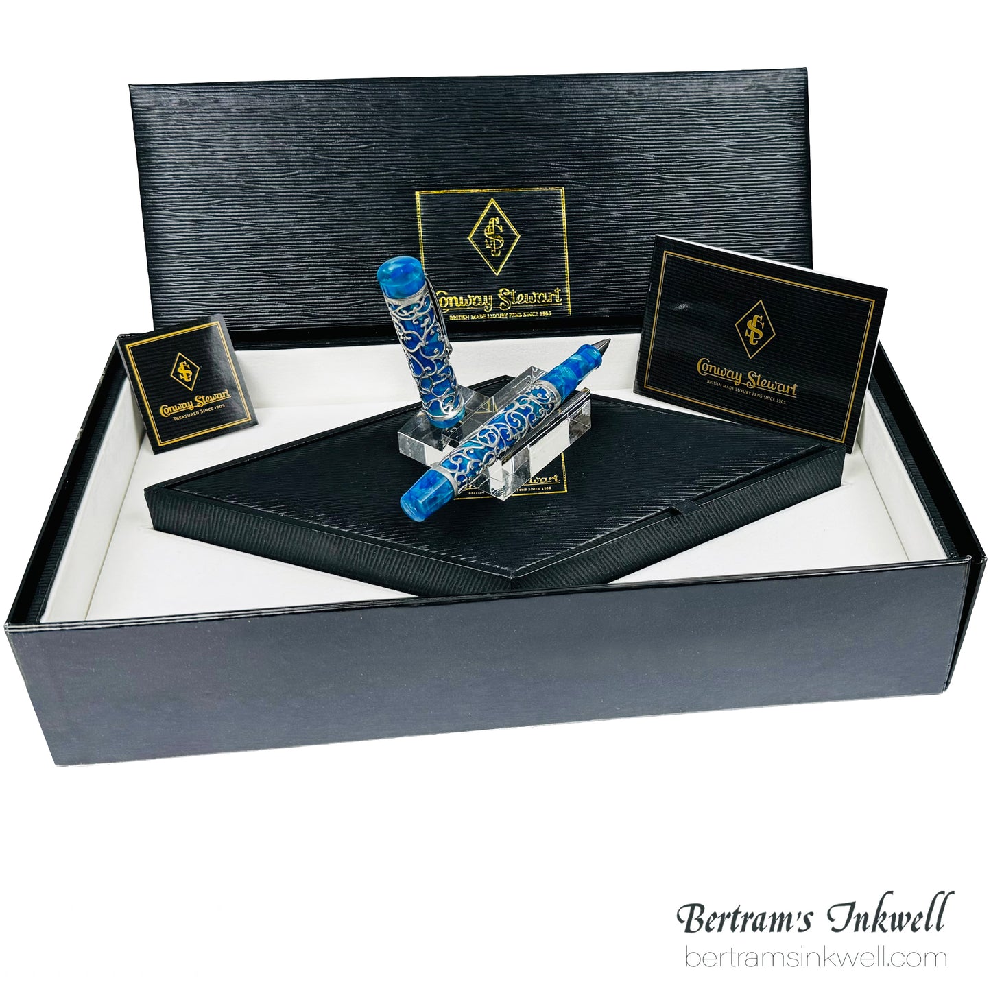 Conway Stewart Sterling Silver Henry Simpole Chatsworth Cerulean Blue Limited Edition Rollerball, 2007