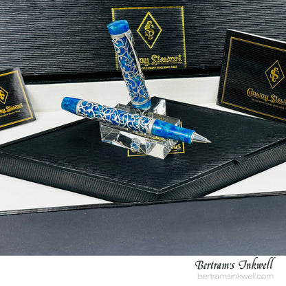 Conway Stewart Sterling Silver Henry Simpole Chatsworth Cerulean Blue Limited Edition Rollerball, 2007