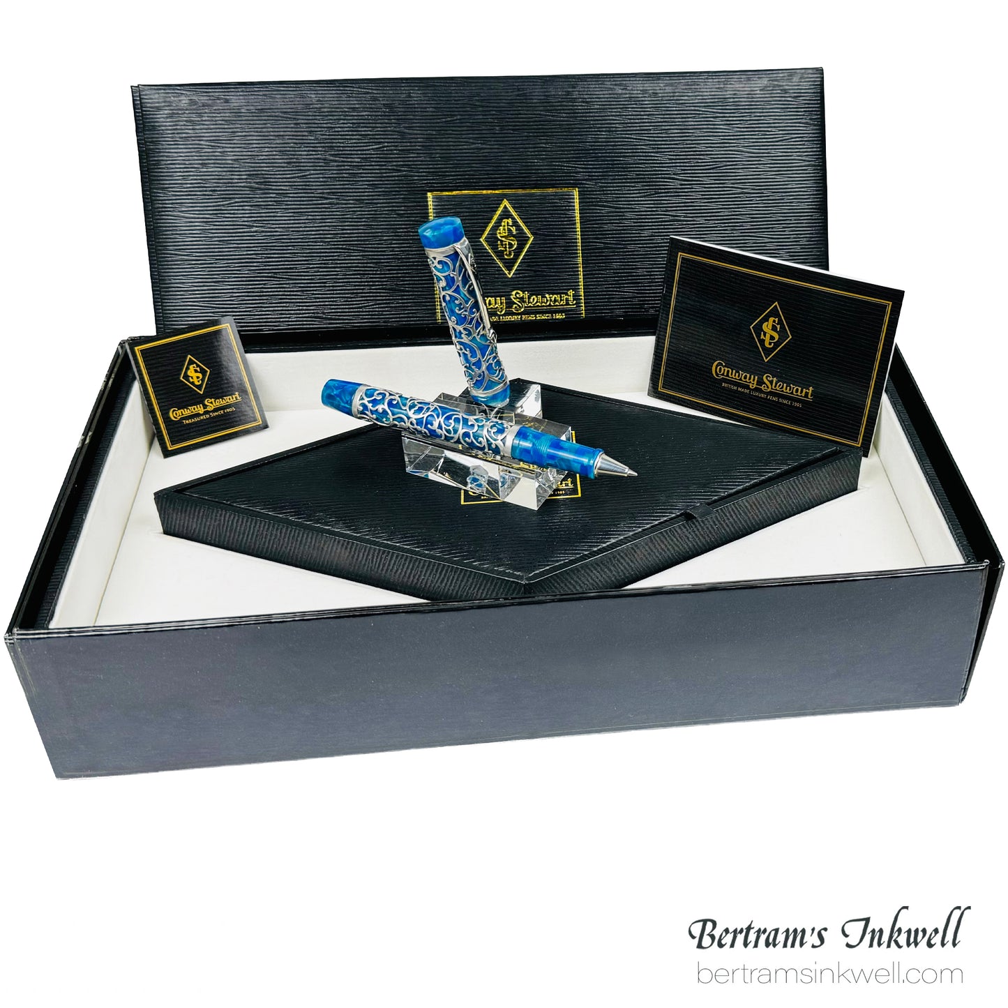 Conway Stewart Sterling Silver Henry Simpole Chatsworth Cerulean Blue Limited Edition Rollerball, 2007