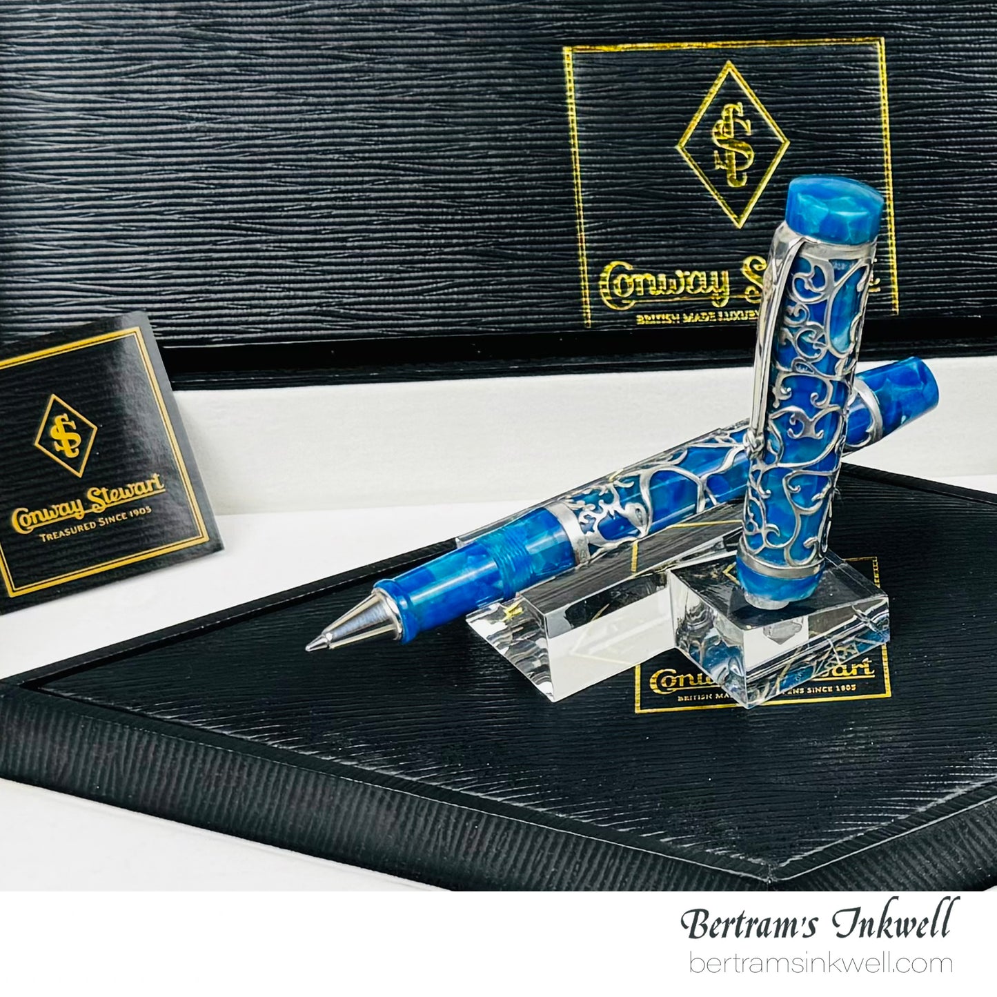 Conway Stewart Sterling Silver Henry Simpole Chatsworth Cerulean Blue Limited Edition Rollerball, 2007