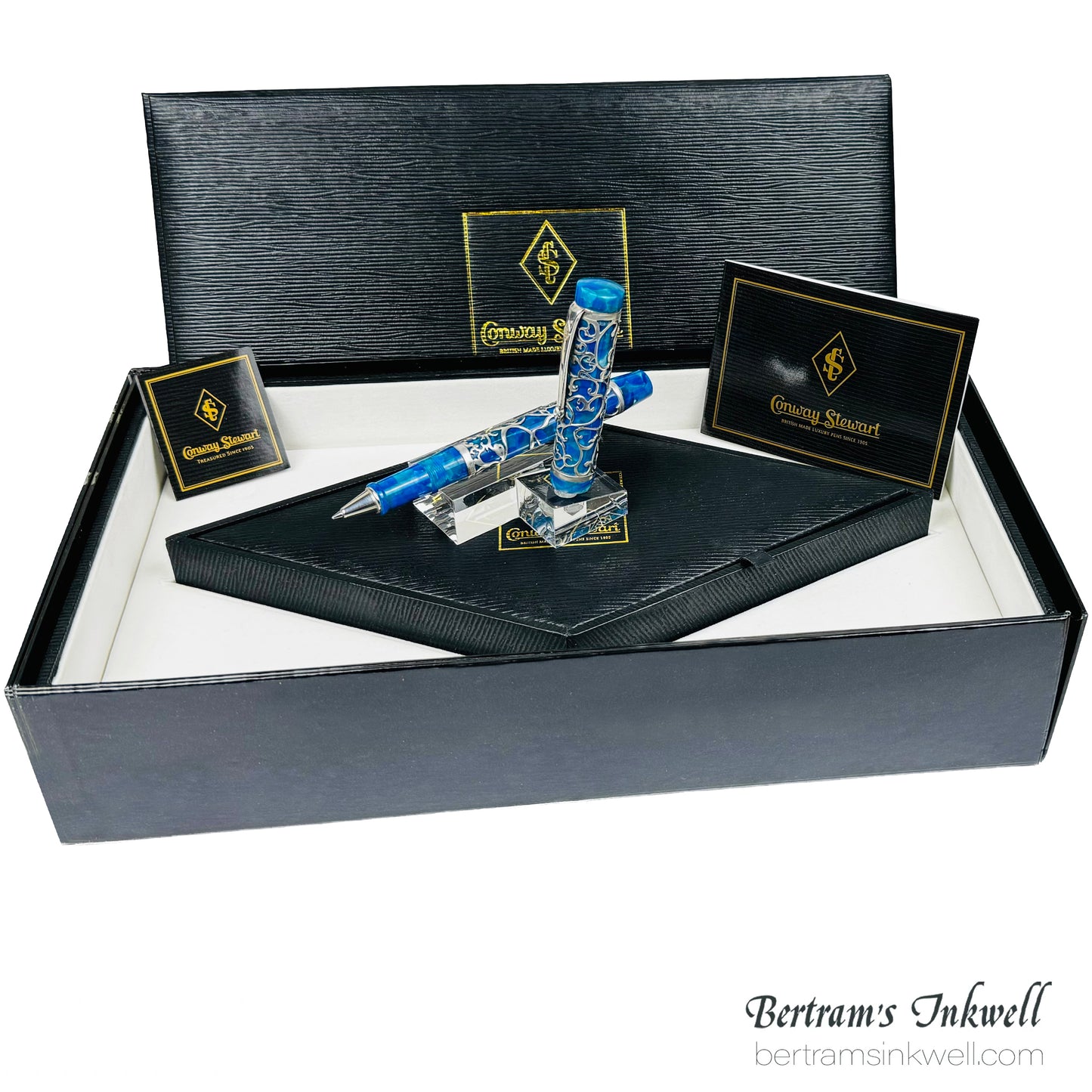 Conway Stewart Sterling Silver Henry Simpole Chatsworth Cerulean Blue Limited Edition Rollerball, 2007