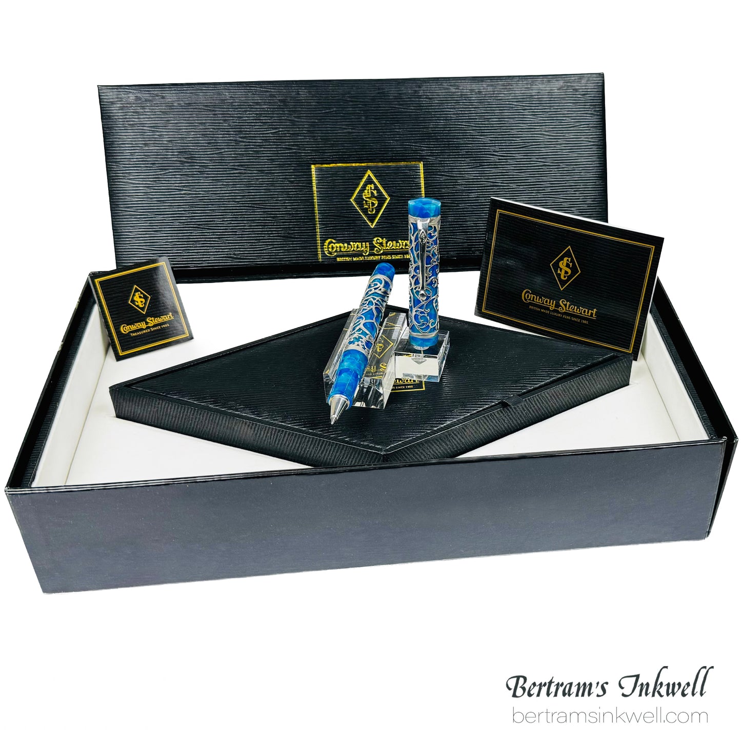 Conway Stewart Sterling Silver Henry Simpole Chatsworth Cerulean Blue Limited Edition Rollerball, 2007