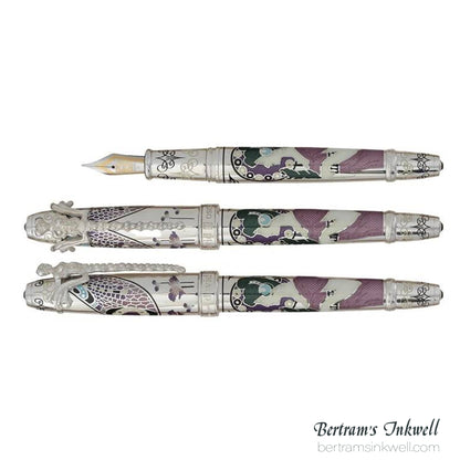 David Oscarson 25th Silver Anniversary Art Nouveau Amethyst Fountain Pen