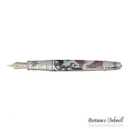 David Oscarson 25th Silver Anniversary Art Nouveau Amethyst Fountain Pen