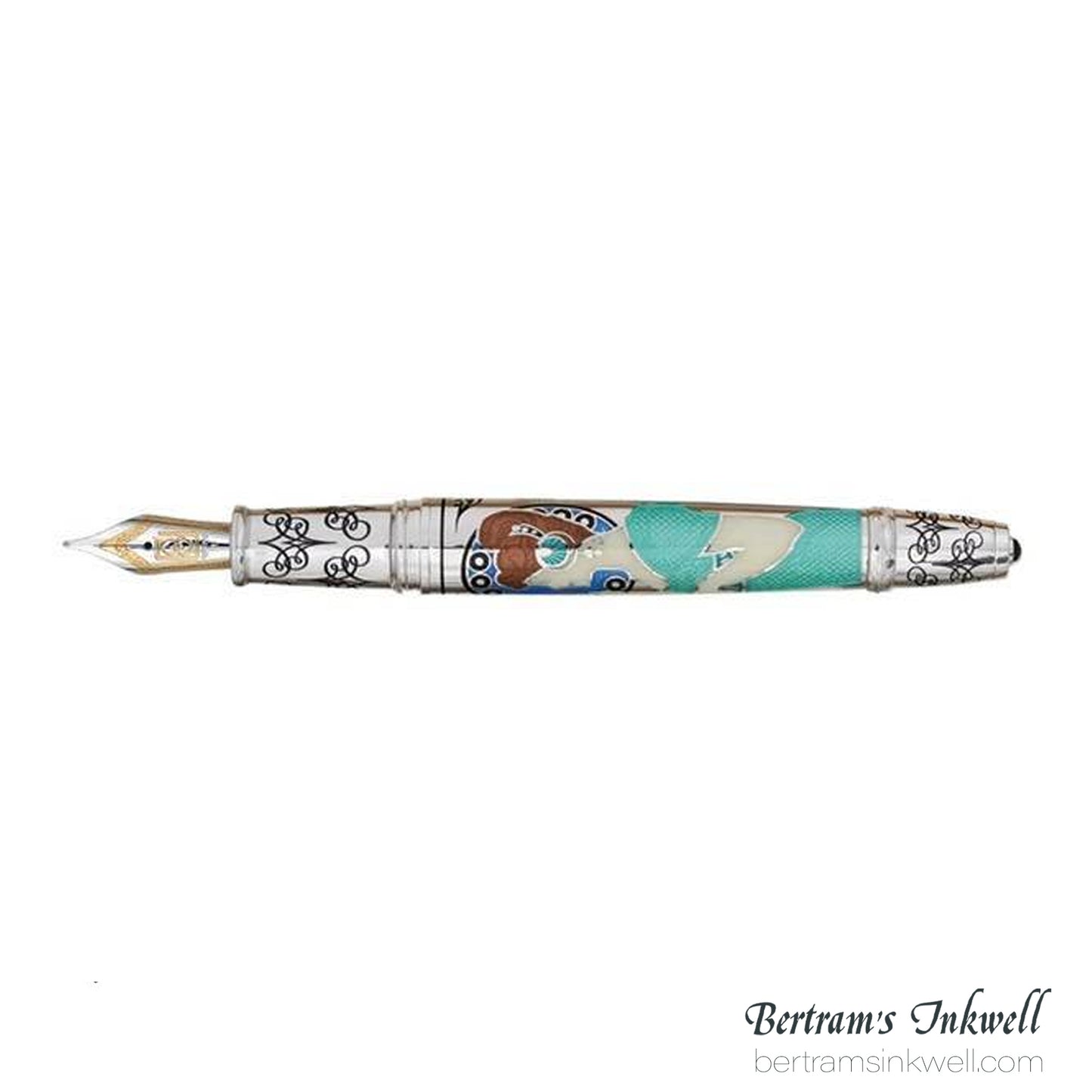 David Oscarson 25th Silver Anniversary Art Nouveau Eucalyptus Fountain Pen