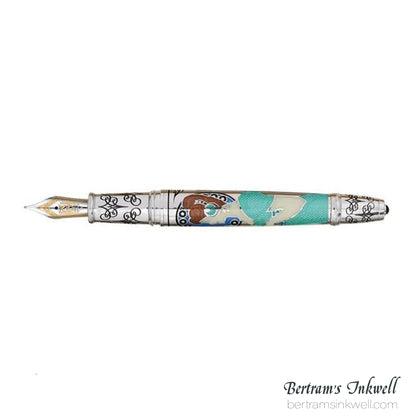 David Oscarson 25th Silver Anniversary Art Nouveau Eucalyptus Fountain Pen