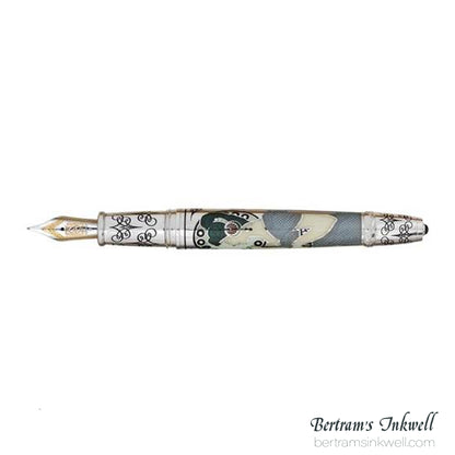 David Oscarson 25th Silver Anniversary Art Nouveau Slate Grey Fountain Pen