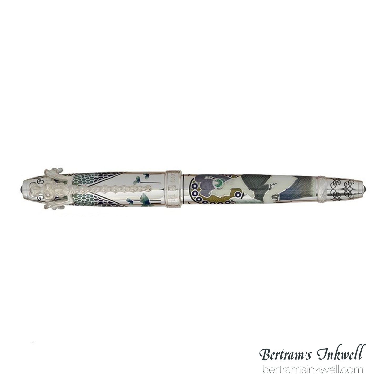 David Oscarson 25th Silver Anniversary Art Nouveau Slate Turqoise Fountain Pen